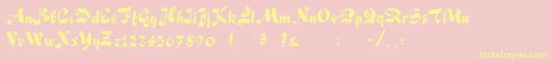 FoxScript-Schriftart – Gelbe Schriften auf rosa Hintergrund