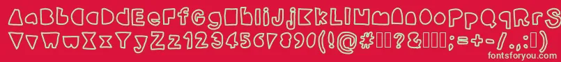 Modica Font – Green Fonts on Red Background