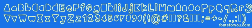 Modica Font – Yellow Fonts on Blue Background