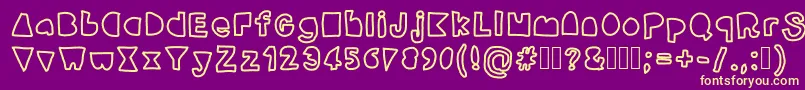 Modica Font – Yellow Fonts on Purple Background