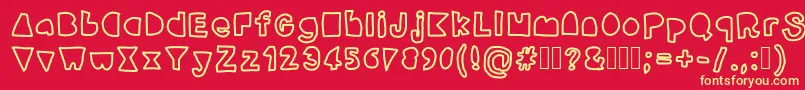 Modica Font – Yellow Fonts on Red Background