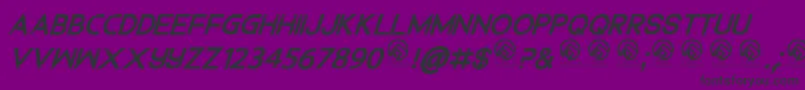 DedecusputroItalic-fontti – mustat fontit violetilla taustalla