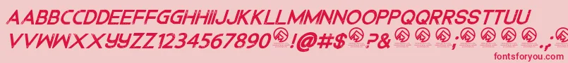 DedecusputroItalic Font – Red Fonts on Pink Background