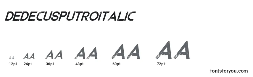 Размеры шрифта DedecusputroItalic