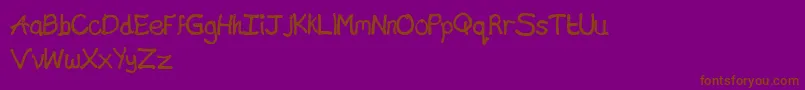 Fonte ChocolateTypeBoldSpaced – fontes marrons em um fundo roxo