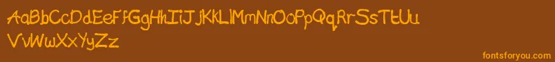 ChocolateTypeBoldSpaced Font – Orange Fonts on Brown Background