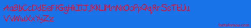 ChocolateTypeBoldSpaced Font – Red Fonts on Blue Background