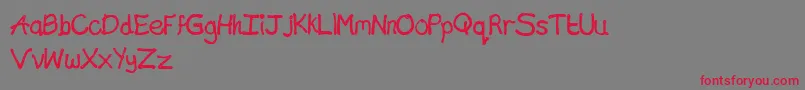 ChocolateTypeBoldSpaced-Schriftart – Rote Schriften auf grauem Hintergrund