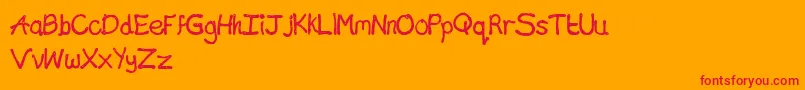 ChocolateTypeBoldSpaced Font – Red Fonts on Orange Background