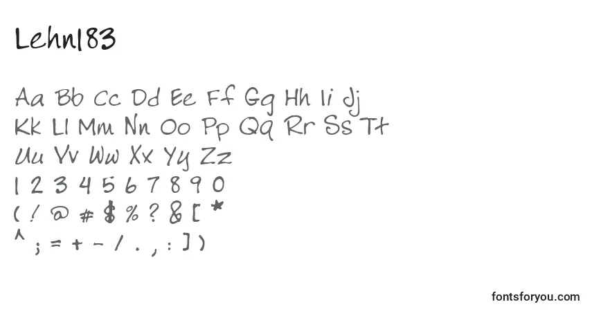 Lehn183フォント–アルファベット、数字、特殊文字