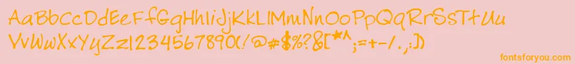 Lehn183 Font – Orange Fonts on Pink Background