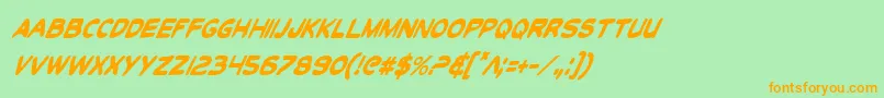 Toontici Font – Orange Fonts on Green Background