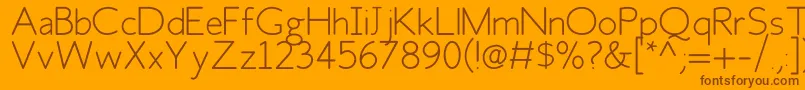 FhSpace Font – Brown Fonts on Orange Background