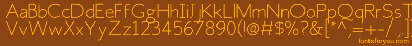 Police FhSpace – polices orange sur fond brun