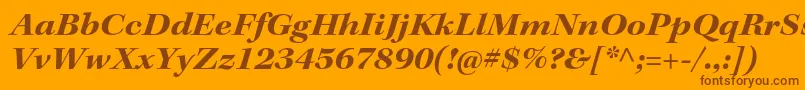 Fonte KeplerstdBoldextitsubh – fontes marrons em um fundo laranja