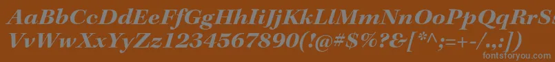 Fonte KeplerstdBoldextitsubh – fontes cinzas em um fundo marrom