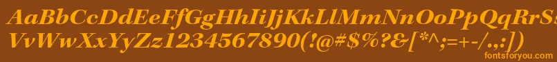 Weitere Informationen zur KeplerstdBoldextitsubh-Schriftart KeplerstdBoldextitsubh-Schriftart – Orangefarbene Schriften auf braunem Hintergrund