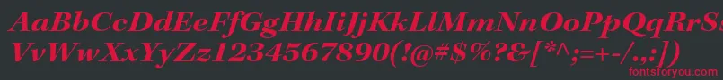 KeplerstdBoldextitsubh Font – Red Fonts on Black Background