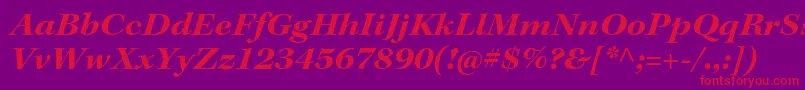 KeplerstdBoldextitsubh-Schriftart – Rote Schriften auf violettem Hintergrund