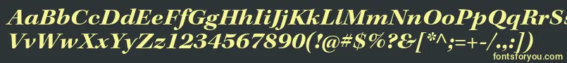 フォントKeplerstdBoldextitsubh – 黒い背景に黄色の文字
