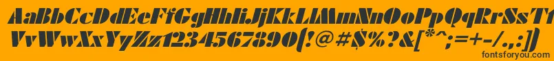 Шрифт FuturaeugeniaItalic – чёрные шрифты на оранжевом фоне