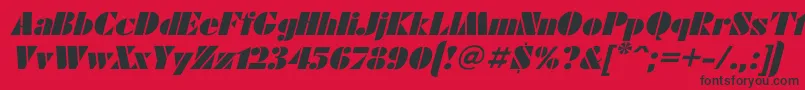 FuturaeugeniaItalic Font – Black Fonts on Red Background