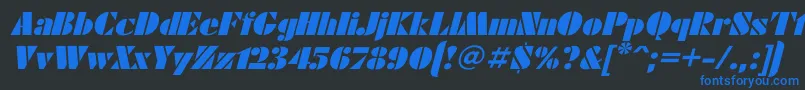 FuturaeugeniaItalic Font – Blue Fonts on Black Background