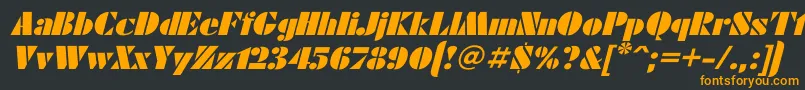 FuturaeugeniaItalic Font – Orange Fonts on Black Background