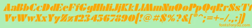 FuturaeugeniaItalic Font – Orange Fonts on Green Background