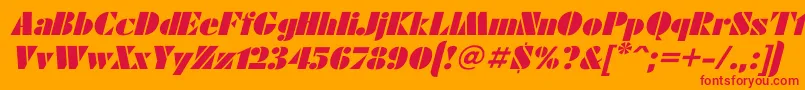 FuturaeugeniaItalic Font – Red Fonts on Orange Background