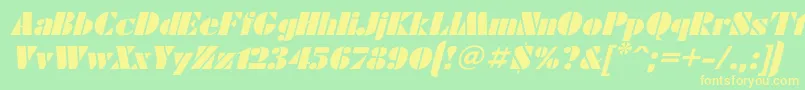 FuturaeugeniaItalic Font – Yellow Fonts on Green Background