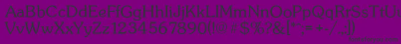 フォントSunsetserialLightRegular – 紫の背景に黒い文字