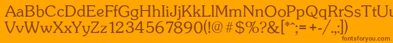 SunsetserialLightRegular Font – Brown Fonts on Orange Background