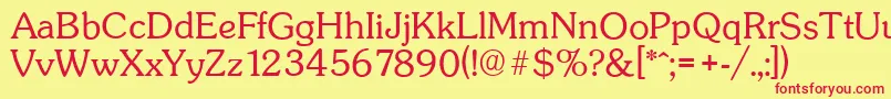 SunsetserialLightRegular Font – Red Fonts on Yellow Background