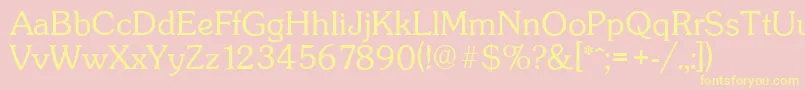 SunsetserialLightRegular Font – Yellow Fonts on Pink Background