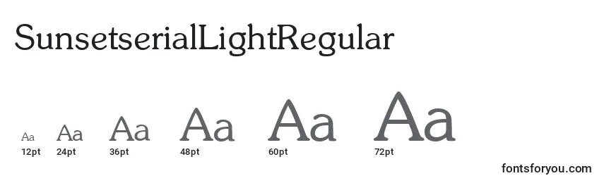 SunsetserialLightRegular Font Sizes