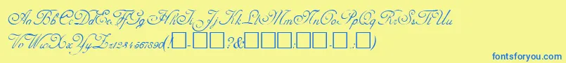 AdolpheRegular Font – Blue Fonts on Yellow Background