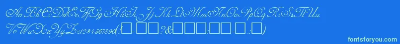 AdolpheRegular Font – Green Fonts on Blue Background