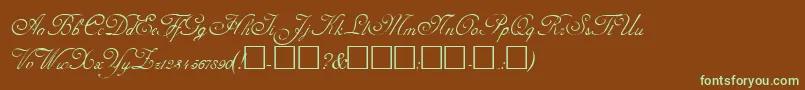 AdolpheRegular Font – Green Fonts on Brown Background
