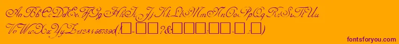 AdolpheRegular-Schriftart – Violette Schriften auf orangefarbenem Hintergrund