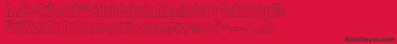Czcionka Antikytheraoutline – czarne czcionki na czerwonym tle