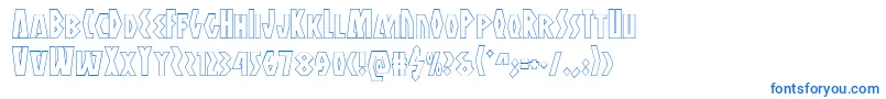 Antikytheraoutline-Schriftart – Blaue Schriften auf weißem Hintergrund