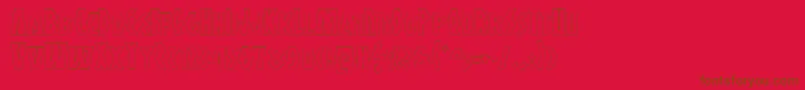Antikytheraoutline-Schriftart – Braune Schriften auf rotem Hintergrund