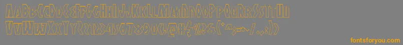 フォントAntikytheraoutline – オレンジの文字は灰色の背景にあります。