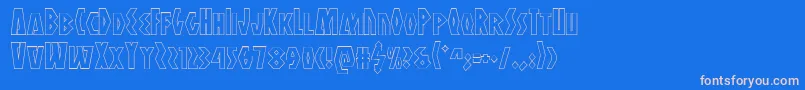 Antikytheraoutline Font – Pink Fonts on Blue Background