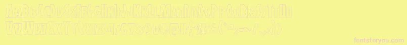 Antikytheraoutline Font – Pink Fonts on Yellow Background