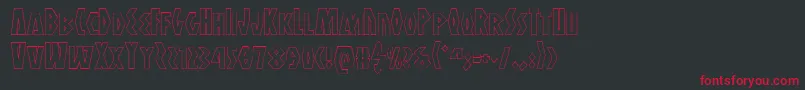 フォントAntikytheraoutline – 黒い背景に赤い文字