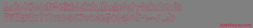 Antikytheraoutline-Schriftart – Rote Schriften auf grauem Hintergrund