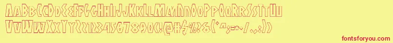 Antikytheraoutline Font – Red Fonts on Yellow Background
