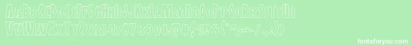 フォントAntikytheraoutline – 緑の背景に白い文字